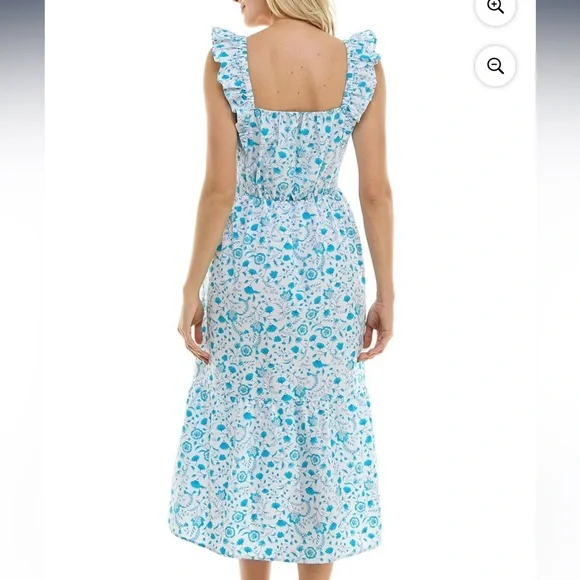 Draper James Paisley Ruffle Maxi Dress | Large - Picture 2 of 8